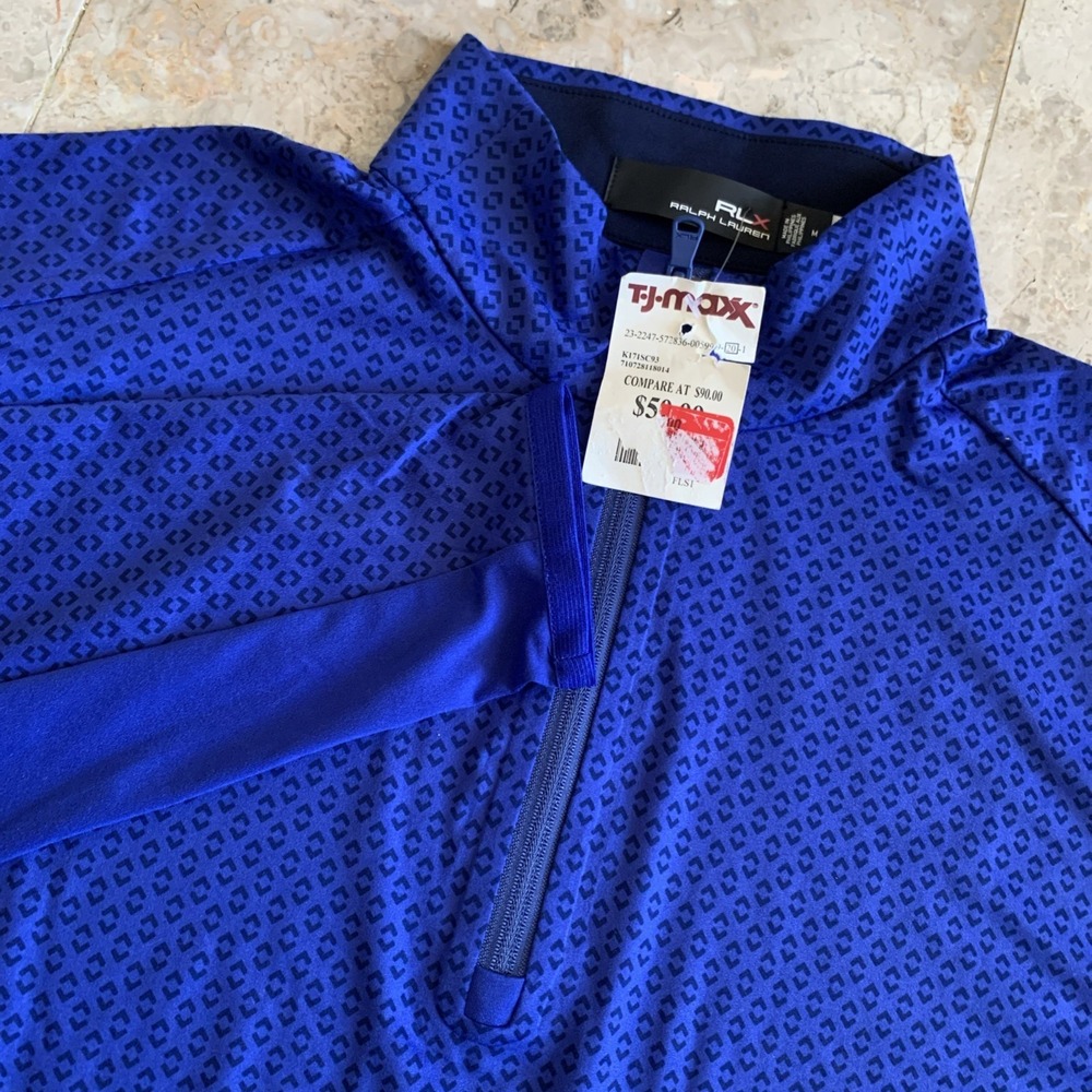 RLX Ralph Lauren Classic Fit Mens Luxury Jersey Quarter Zip Pullover Size M NWOT